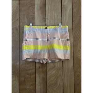 Gap Sunkissed Shore pink and yellow multi-stripe chino shorts Size 6